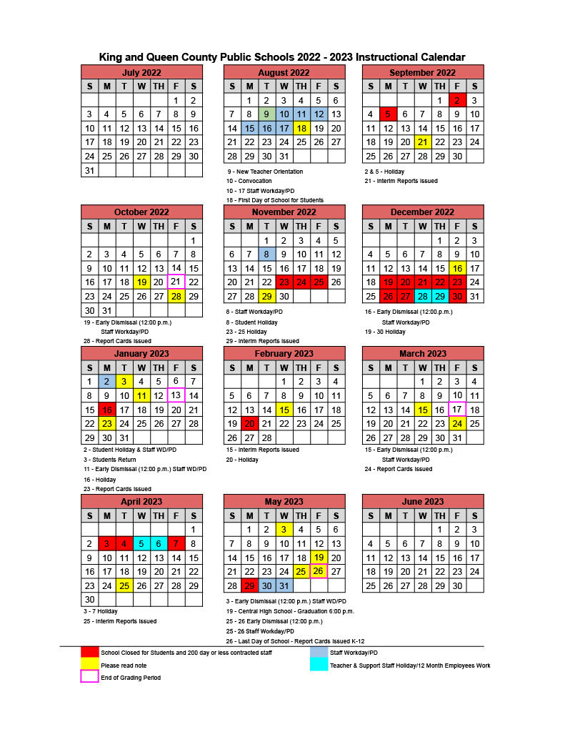 22-23 Academic Calendar